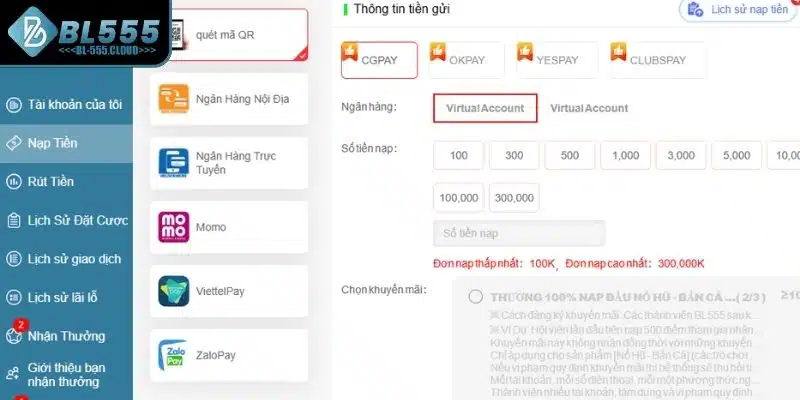 Tại sao bạn nên nạp tiền tại BL555
